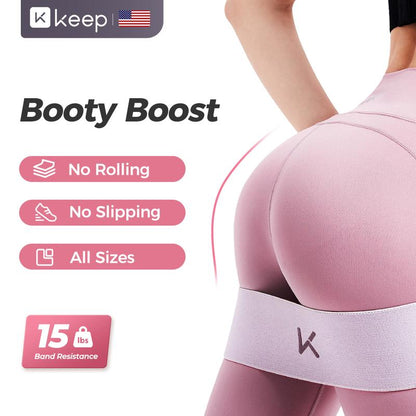 KEEP Fabric Resistance Bands for Legs and Butt, Fabric Exercise Loop Bands Yoga, Pilates, Rehab, Fitness and Home Workout, Strength Bands for Booty