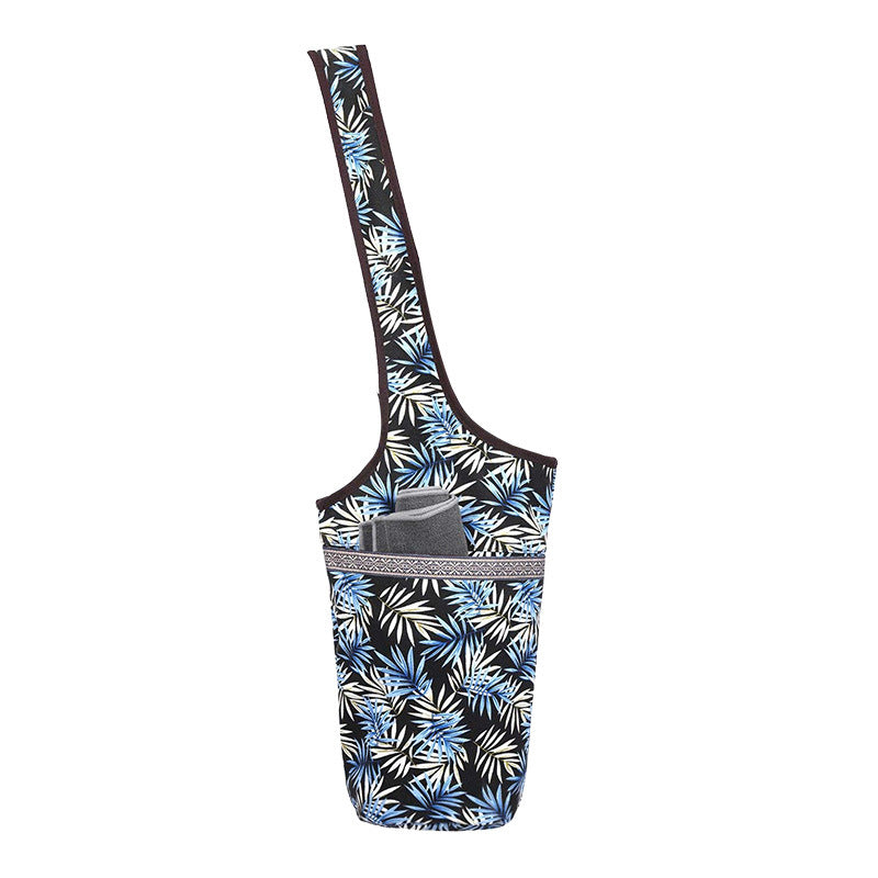 Single Shoulder Yoga Bag Sports Fitness Bag Cashew Flower Ethnic Sail Cloth Bag