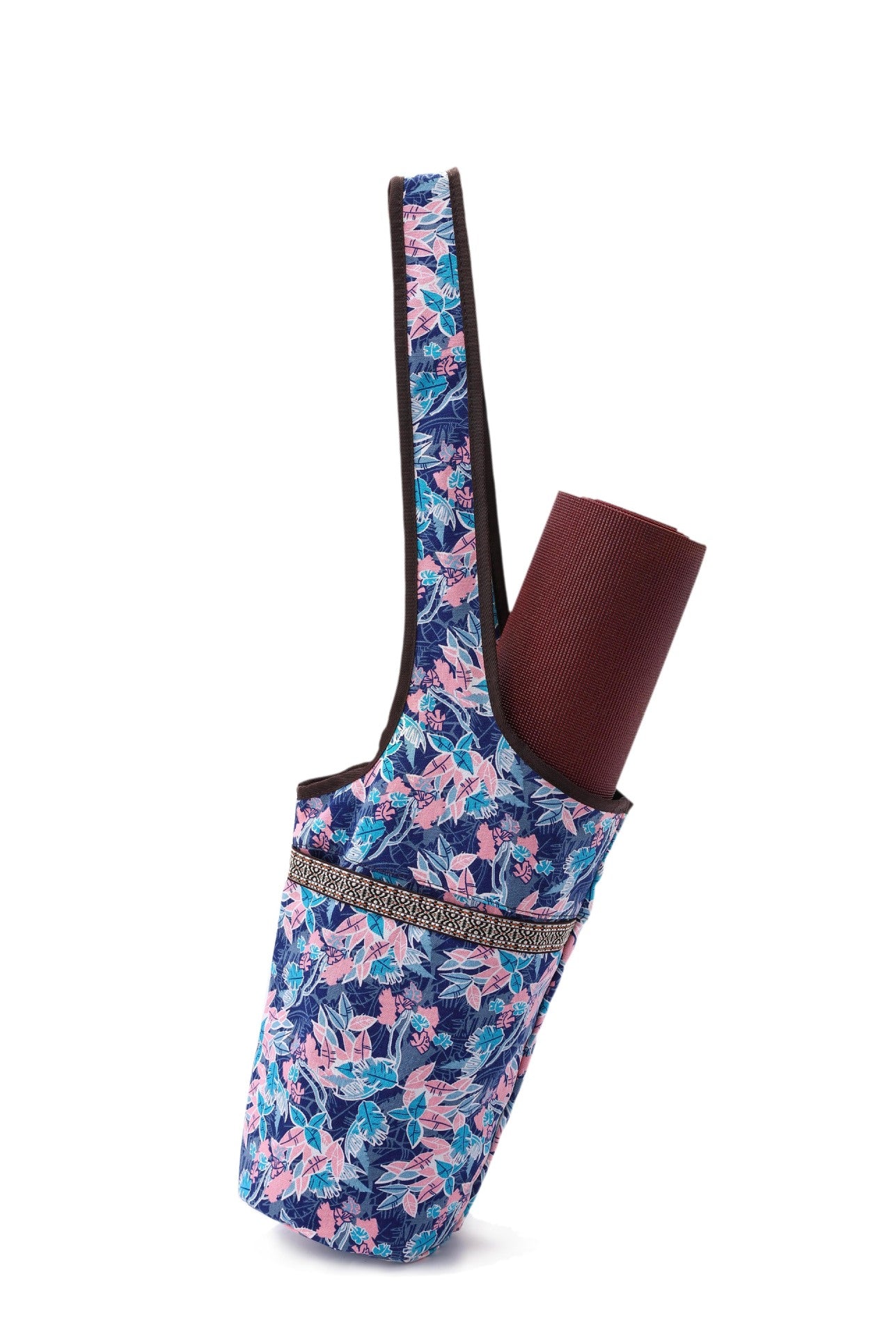 Single Shoulder Yoga Bag Sports Fitness Bag Cashew Flower Ethnic Sail Cloth Bag
