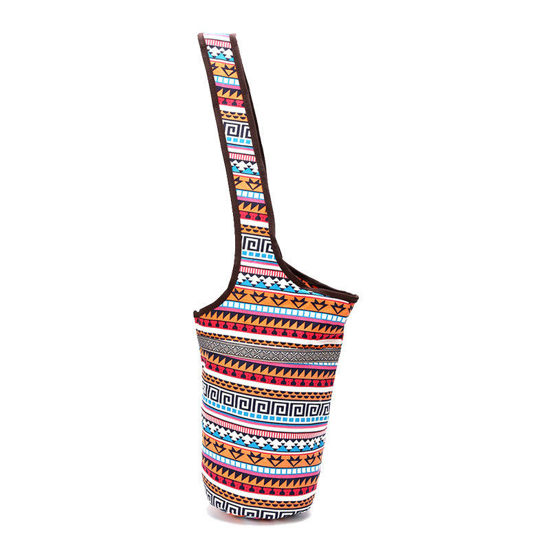 Single Shoulder Yoga Bag Sports Fitness Bag Cashew Flower Ethnic Sail Cloth Bag