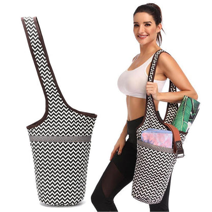 Single Shoulder Yoga Bag Sports Fitness Bag Cashew Flower Ethnic Sail Cloth Bag