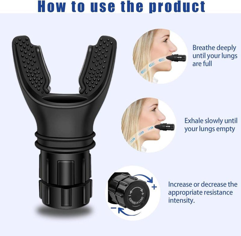 Portable Breathing Trainer with Adjustable Resistance Settings for Enhanced Strength and Endurance Exercise Trainer Lightweight Easy to Clean Home Training Equipment